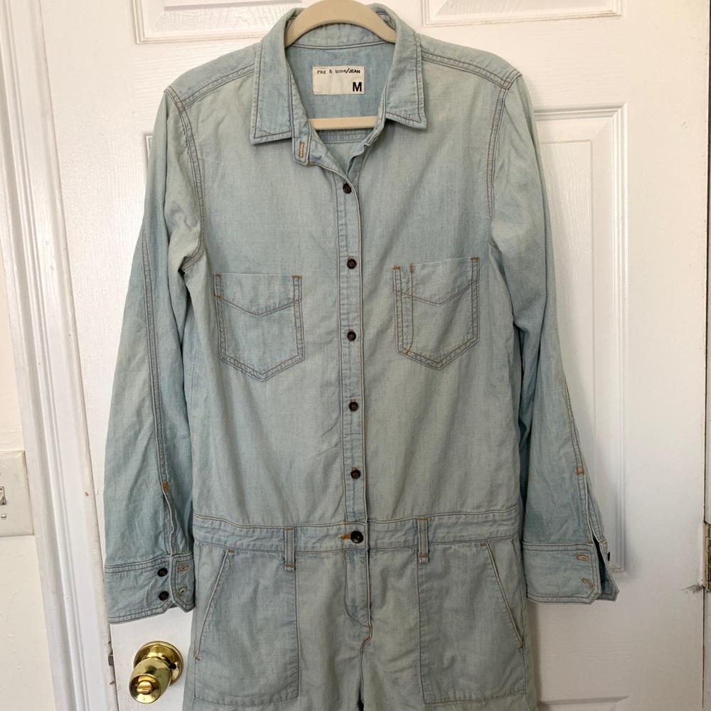 Rag & Bone lightweight chambray denim romper M
